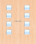 Load image into Gallery viewer, Maple Veneer 22G Glazed Pair FD30 Internal Fire Door
