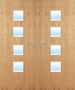 Load image into Gallery viewer, Oak Veneer 22G Glazed Pair FD30 Internal Fire Door
