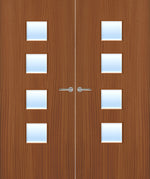 Load image into Gallery viewer, Sapele Veneer 22G Glazed Pair FD30 Internal Fire Door
