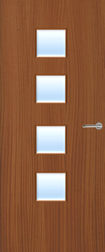 Load image into Gallery viewer, Sapele Veneer 22G Glazed FD30 Internal Fire Door
