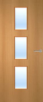 Load image into Gallery viewer, Beech Veneer 23G Glazed FD30 Internal Fire Door
