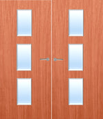 Load image into Gallery viewer, Cherry Veneer 23G Glazed Pair FD30 Internal Fire Door
