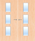 Load image into Gallery viewer, Maple Veneer 23G Glazed Pair FD30 Internal Fire Door
