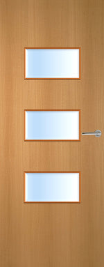 Load image into Gallery viewer, Beech Veneer 24G Glazed FD30 Internal Fire Door
