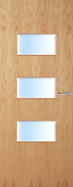 Load image into Gallery viewer, Oak Veneer 24G Glazed FD30 Internal Fire Door
