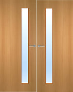 Load image into Gallery viewer, Beech Veneer 25G Glazed Pair FD30 Internal Fire Door
