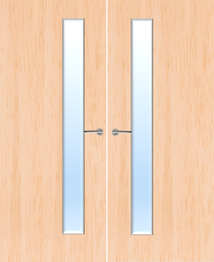 Maple Veneer 25G Glazed Pair FD30 Internal Fire Door