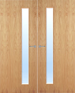 Load image into Gallery viewer, Oak Veneer 25G Glazed Pair FD30 Internal Fire Door
