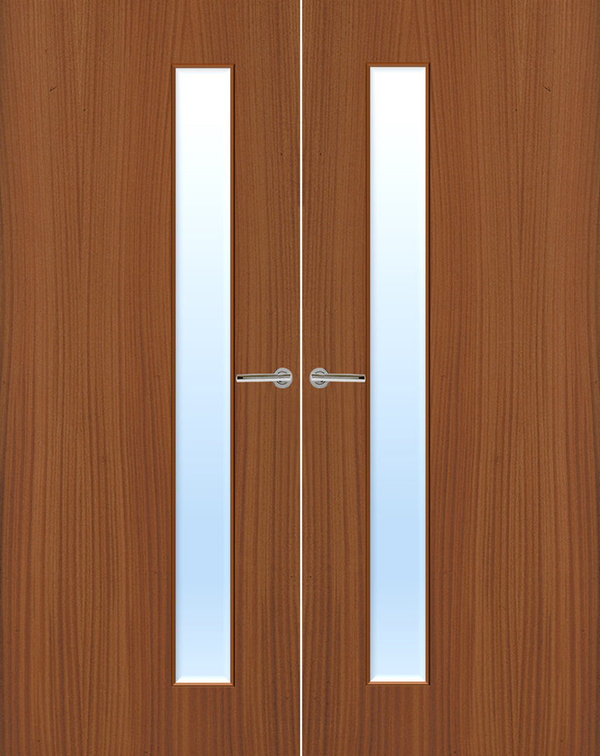 Sapele Veneer 25G Glazed Pair FD30 Internal Fire Door