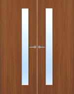 Load image into Gallery viewer, Sapele Veneer 25G Glazed Pair FD30 Internal Fire Door
