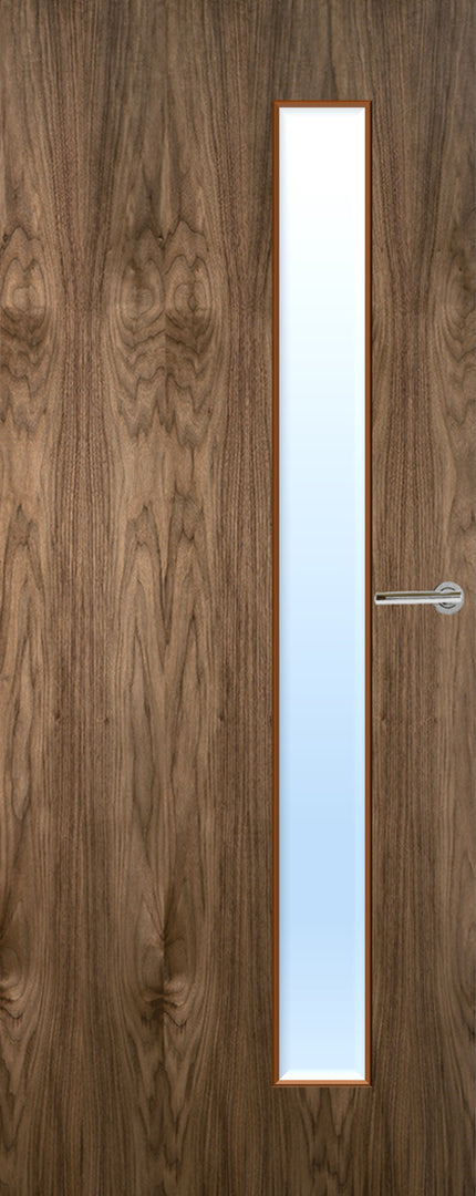 Walnut Veneer 25G Glazed FD30 Internal  Fire Door