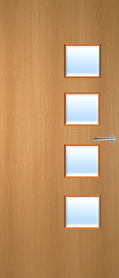 Beech Veneer 26G Glazed FD30 Internal Fire Door