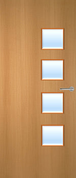 Load image into Gallery viewer, Beech Veneer 26G Glazed FD30 Internal Fire Door
