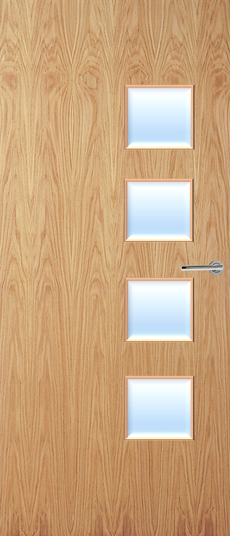 Oak Veneer 26G Glazed FD30 Internal Fire Door