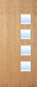 Load image into Gallery viewer, Oak Veneer 26G Glazed FD30 Internal Fire Door
