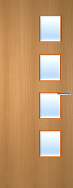 Load image into Gallery viewer, Beech Veneer 27G Glazed FD30 Internal Fire Door
