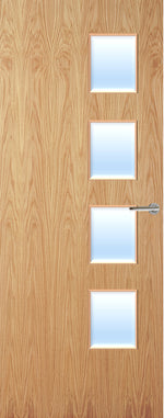 Load image into Gallery viewer, Oak Veneer 27G Glazed FD30 Internal Fire Door
