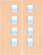 Load image into Gallery viewer, Maple Veneer 27G Glazed Pair FD30 Internal Fire Door
