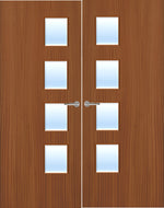 Load image into Gallery viewer, Sapele Veneer 27G Glazed Pair FD30 Internal Fire Door
