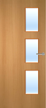 Load image into Gallery viewer, Beech Veneer 28G Glazed FD30 Internal Fire Door
