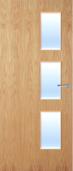 Load image into Gallery viewer, Oak Veneer 28G Glazed FD30 Internal Fire Door
