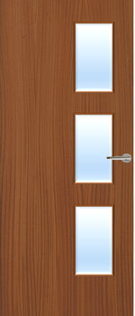 Load image into Gallery viewer, Sapele Veneer 28G Glazed FD30 Internal Fire Door
