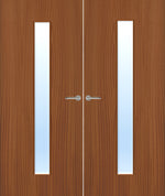 Load image into Gallery viewer, Sapele Veneer 29G Glazed Pair FD30 Internal Fire Door
