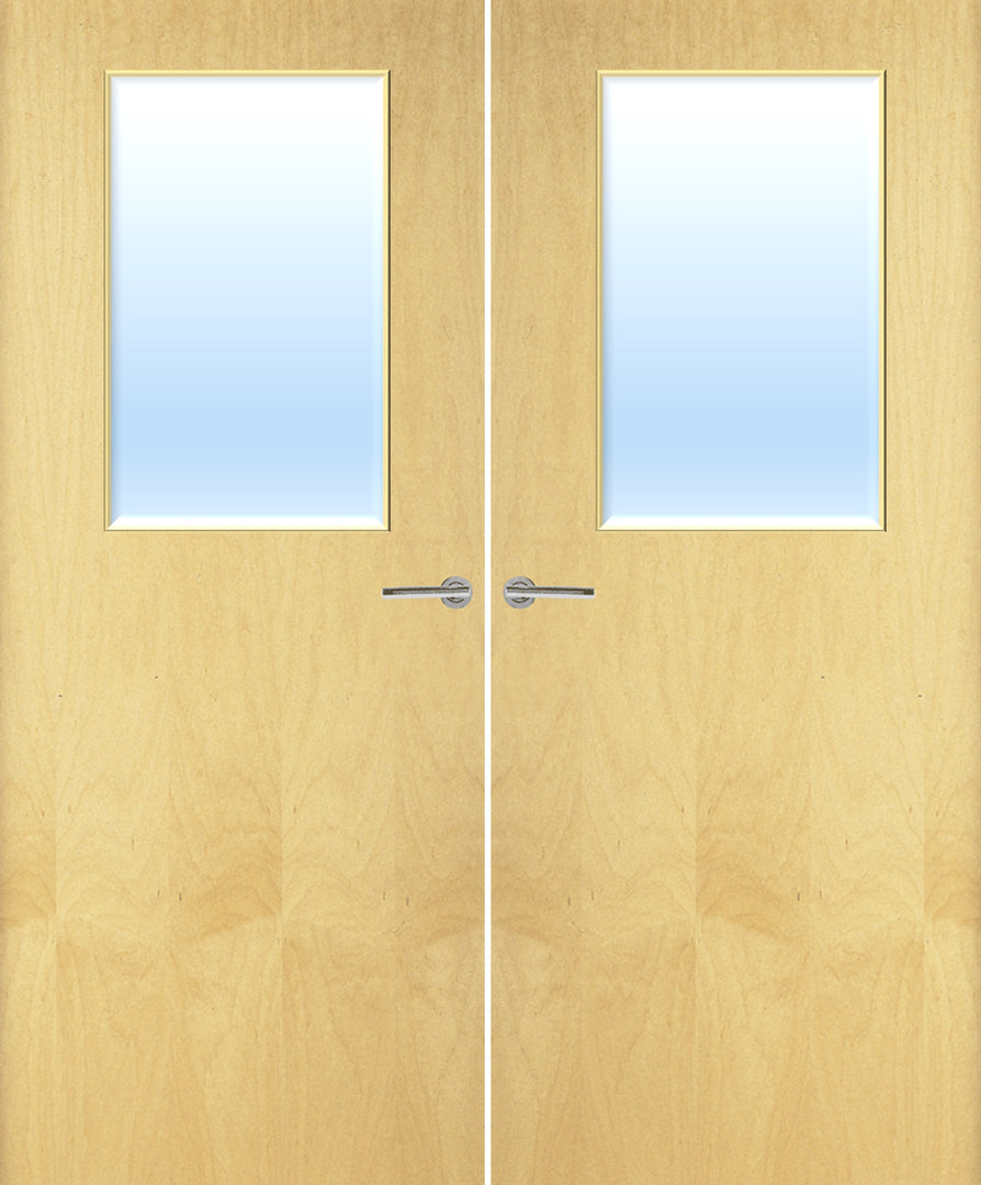 Ash Veneer 2G Glazed Pair FD30 Internal Fire Door