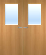 Load image into Gallery viewer, Beech Veneer 2G Glazed Pair FD30 Internal Fire Door
