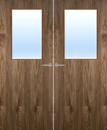 Load image into Gallery viewer, Walnut Veneer 2G Glazed Pair FD30 Internal Fire Door
