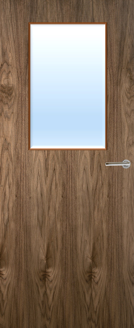 Walnut Veneer 2G Glazed FD30 Internal Fire Door