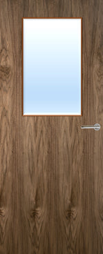 Load image into Gallery viewer, Walnut Veneer 2G Glazed FD30 Internal Fire Door
