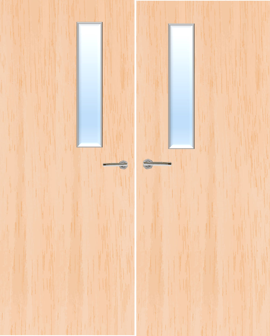 Maple Veneer 3G Glazed Pair FD30 Internal Fire Door