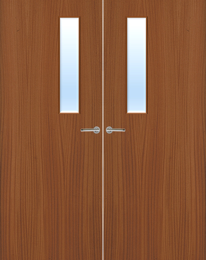 Sapele Veneer 3G Glazed Pair FD30 Internal Fire Door