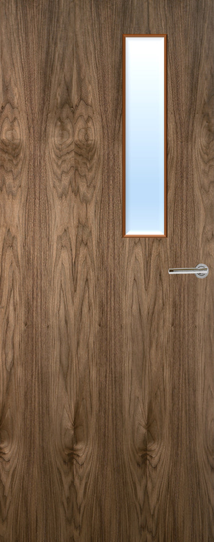 Walnut Veneer 3G Glazed FD30 Internal Fire Door