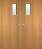 Load image into Gallery viewer, Beech Veneer 4G Glazed Pair FD30 Internal Fire Door
