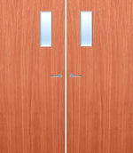 Load image into Gallery viewer, Cherry Veneer 4G Glazed Pair FD30 Internal Fire Door
