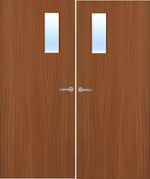 Load image into Gallery viewer, Sapele Veneer 4G Glazed Pair FD30 Internal Fire Door
