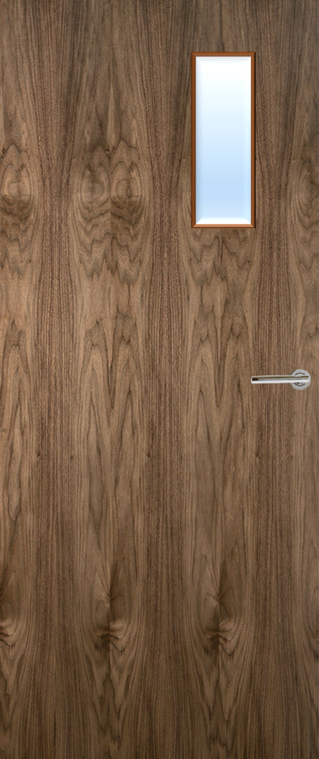 Walnut Veneer 4G Glazed FD30 Internal Fire Door