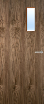 Load image into Gallery viewer, Walnut Veneer 4G Glazed FD30 Internal Fire Door
