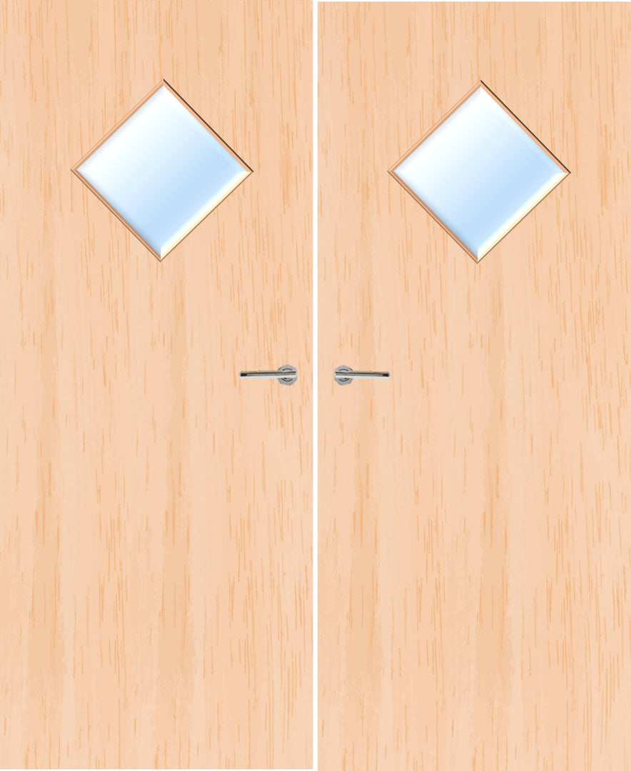 Maple Veneer 6G Glazed Pair FD30 Internal Fire Door