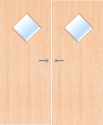 Load image into Gallery viewer, Maple Veneer 6G Glazed Pair FD30 Internal Fire Door
