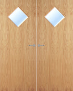 Load image into Gallery viewer, Oak Veneer 6G Glazed Pair FD30 Internal Fire Door
