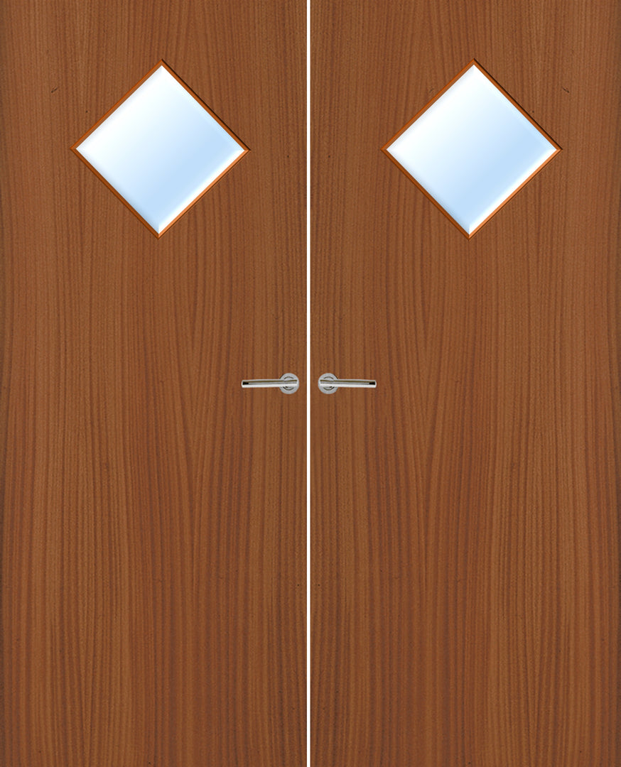 Sapele Veneer 6G Glazed Pair FD30 Internal Fire Door