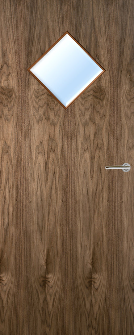 Walnut Veneer 6G Glazed FD30 Internal Fire Door