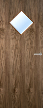 Load image into Gallery viewer, Walnut Veneer 6G Glazed FD30 Internal Fire Door
