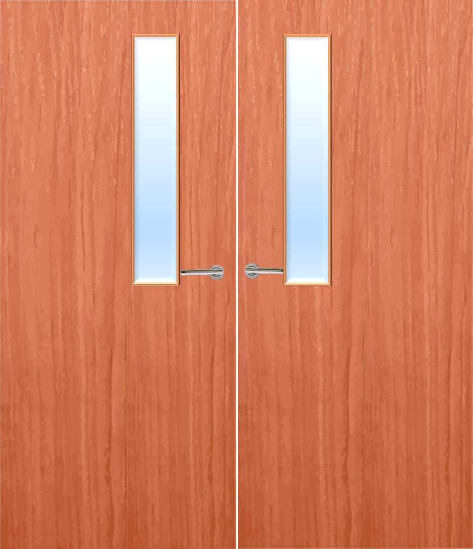 Cherry Veneer 7G Glazed Pair FD30 Internal Fire Door