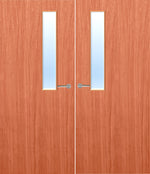 Load image into Gallery viewer, Cherry Veneer 7G Glazed Pair FD30 Internal Fire Door
