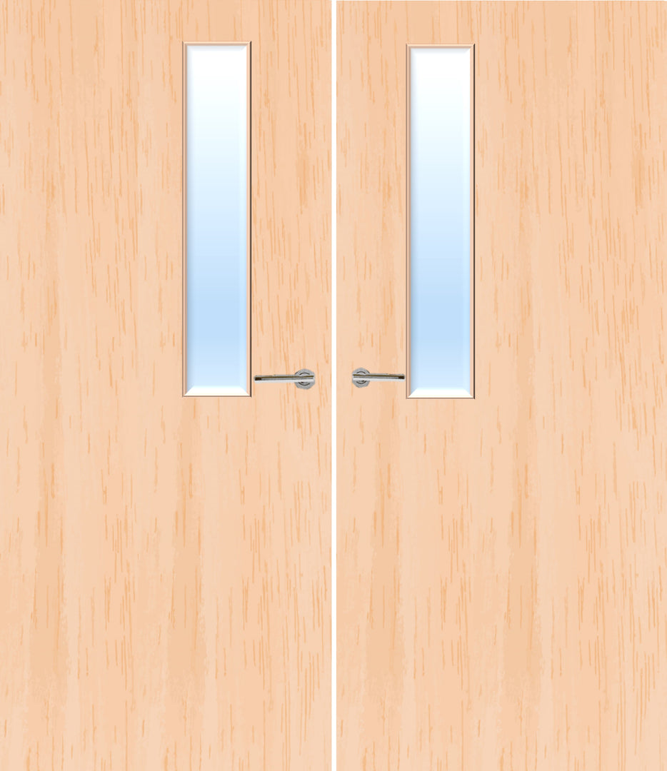 Maple Veneer 7G Glazed Pair FD30 Internal Fire Door