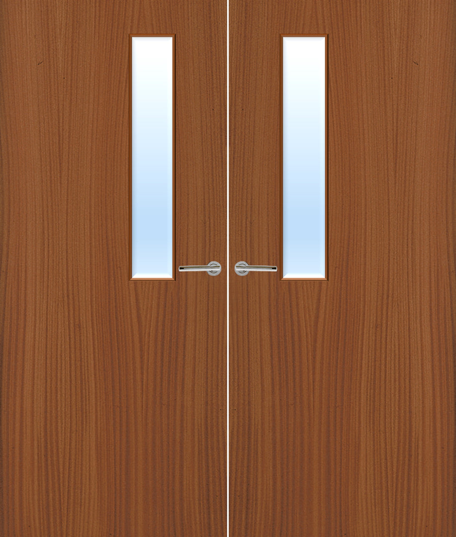 Sapele Veneer 7G Glazed Pair FD30 Internal Fire Door